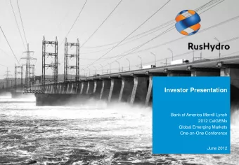 Bank of America Merrill Lynch  2012 CalGEMs  Global Emerging Markets  One-on-One Conference  June