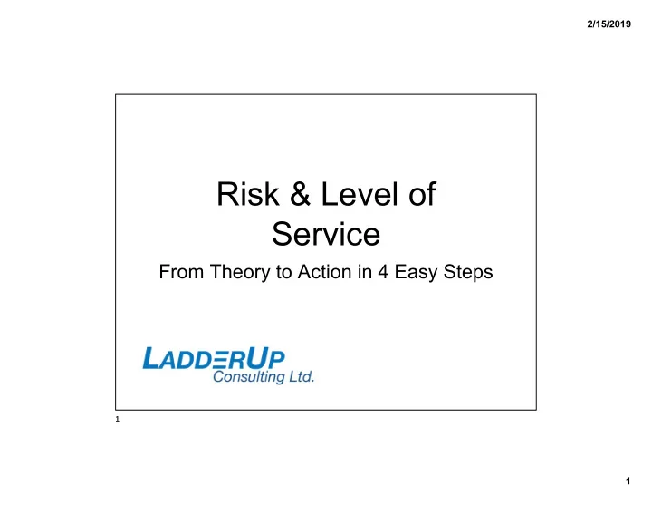 risk level of service