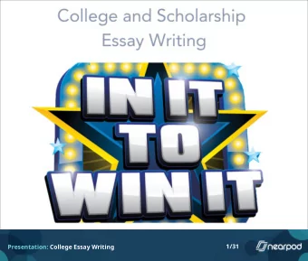1/31  Presentation: College Essay Writing  Poll  2/31  Presentation: College Essay Writing  For