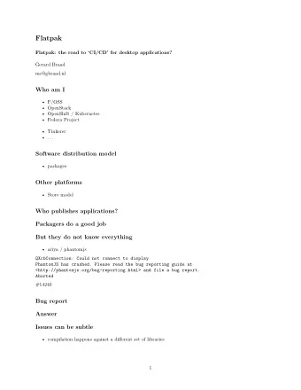 Flatpak  Flatpak: the road to CI/CD for desktop applications?  Gerard Braad  me@gbraad.nl
