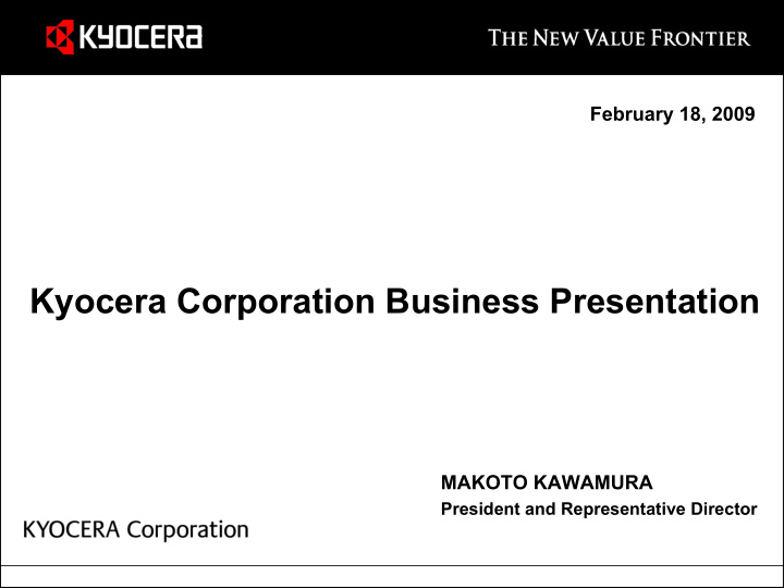 kyocera corporation business presentation