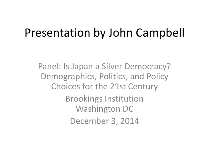 presentation by john campbell