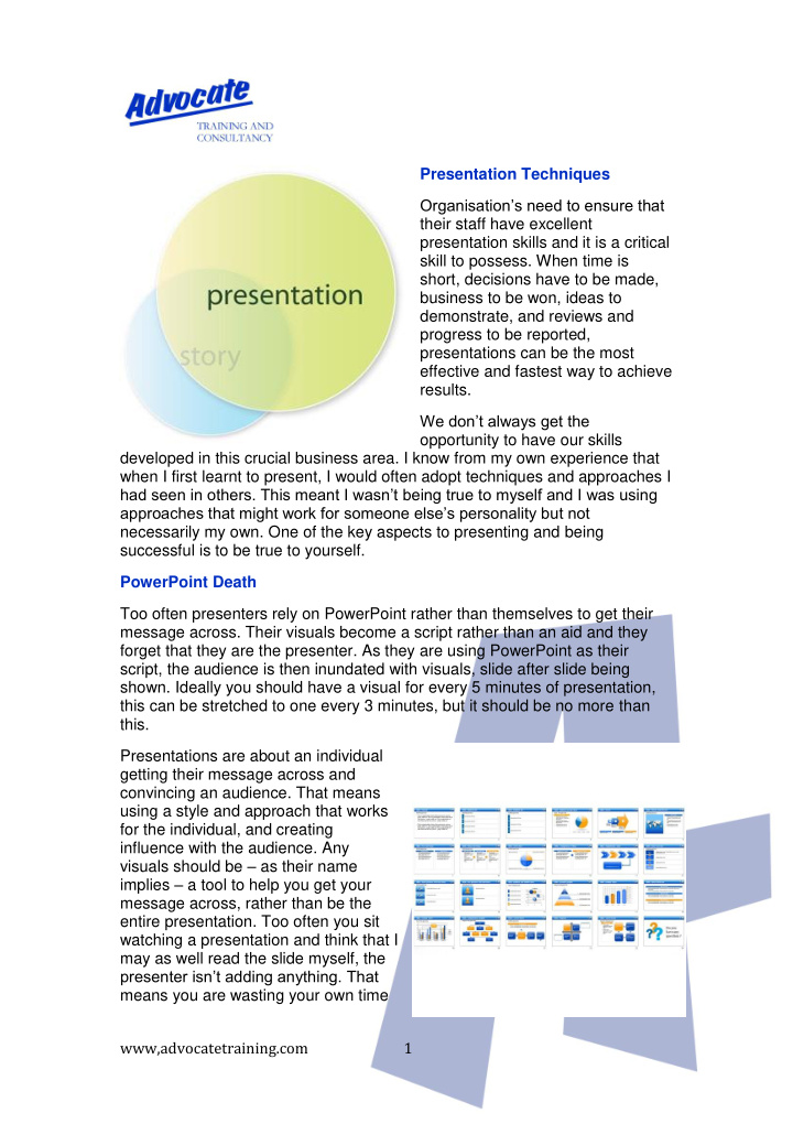 presentation techniques organisation s need to ensure