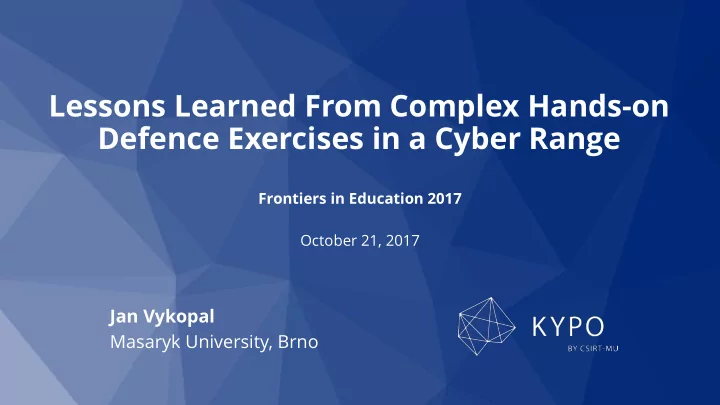 defence exercises in a cyber range