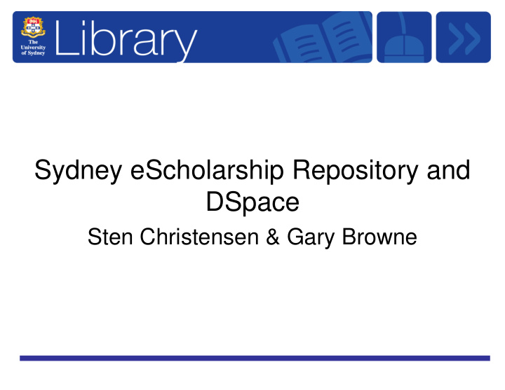 sydney escholarship repository and dspace
