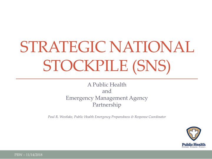 strategic national stockpile sns