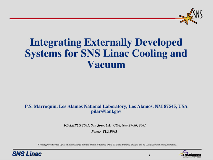integrating externally developed systems for sns linac