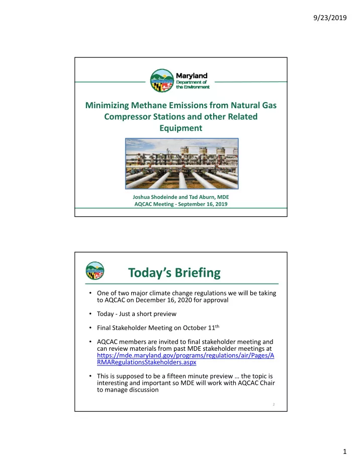 today s briefing