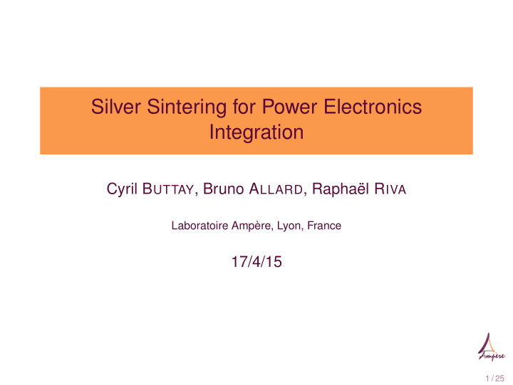 silver sintering for power electronics integration