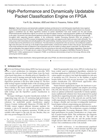 S OFTWARE Defined Networking (SDN) has been proposed  Field Programmable Gate Array (FPGA)