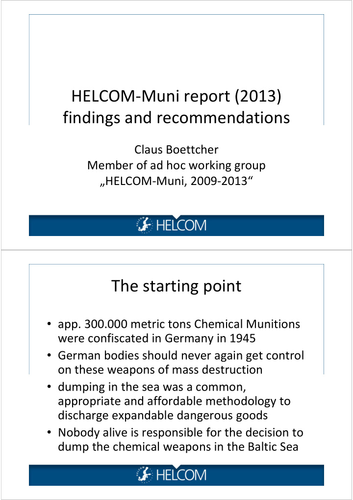 helcom muni report 2013 findings and recommendations