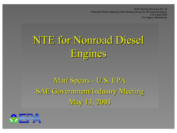 nte for nonroad nonroad diesel diesel nte for engines