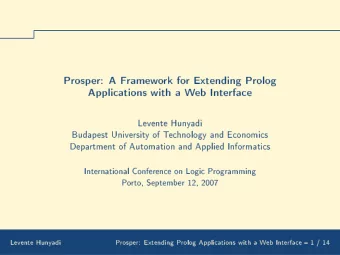 Prosp  er:  A  F  ramew  o  rk  fo  r  Extending  Prolog  Appl  i  a  ti  on  s  with  a  W  eb