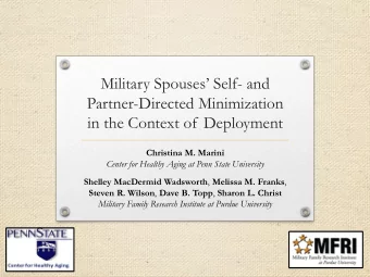 Military Spouses Self- and  Partner-Directed Minimization  in the Context of Deployment