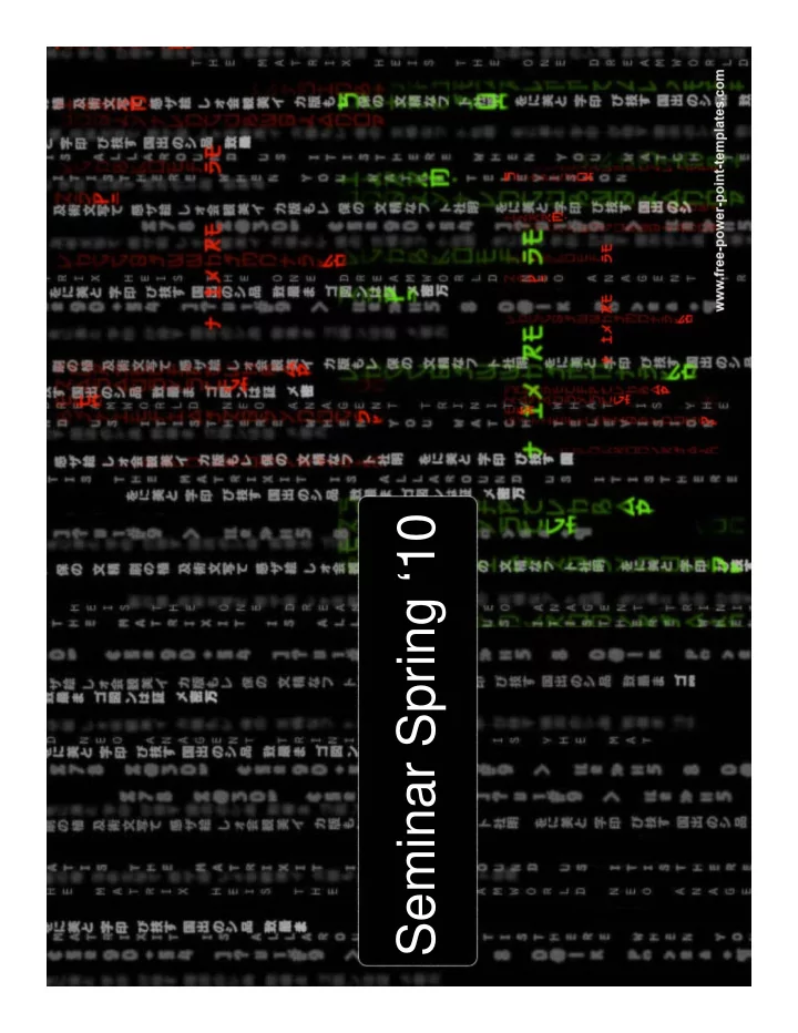 seminar spring 10 three dimensional inverse scattering of