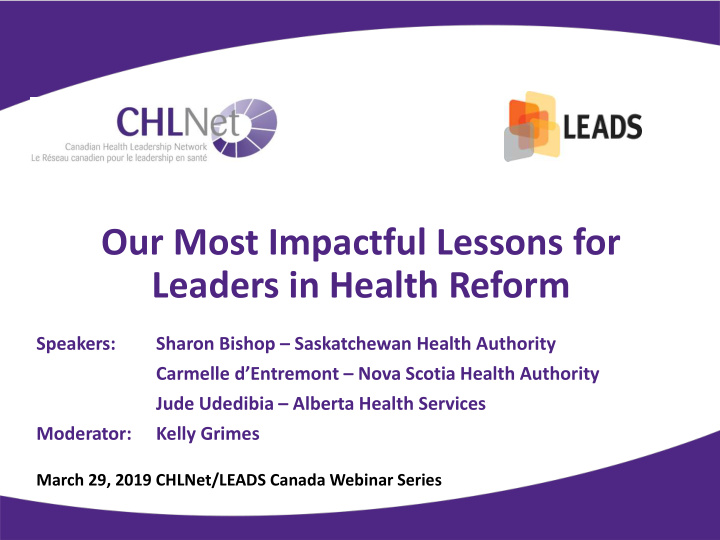 leaders in health reform