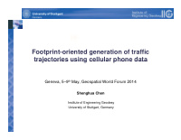 footprint oriented generation of traffic trajectories