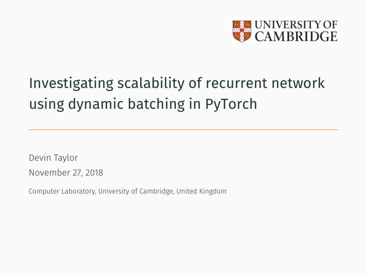 investigating scalability of recurrent network using
