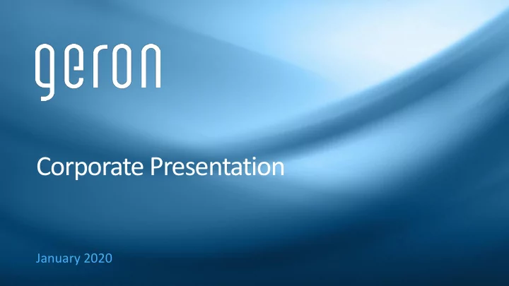 corporate presentation