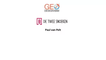 Paul van Pelt  ICT  Dynamic BIM Modelling  Dynamic BIM Modelling  Live generation  Tooling