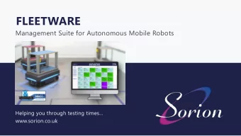 FLEETWARE  Management Suite for Autonomous Mobile Robots  Helping you through testing times