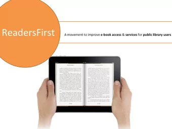 eBook Challenges  Libraries face a  Libraries face a challenge of  challenge of  discoverability