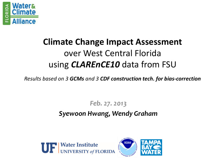 climate change impact assessment over west central