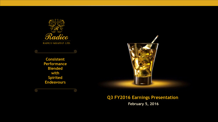 q3 fy2016 earnings presentation