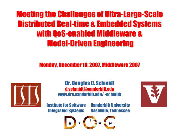meeting the challenges of ultra large large scale scale