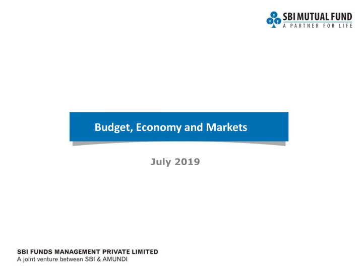 budget economy and markets