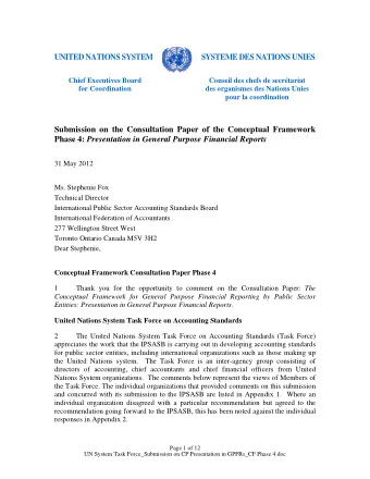 Submission on the Consultation Paper of the Conceptual Framework Phase 4: Presentation in General