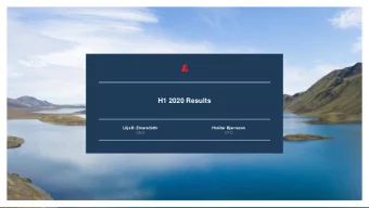 H1 2020 Results  Lilja B. Einarsdttir  Hreiar Bjarnason  CEO  CFO  DISCLAIMER  This