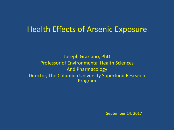 health effects of arsenic exposure