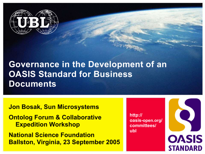 governance in the development of an oasis standard for