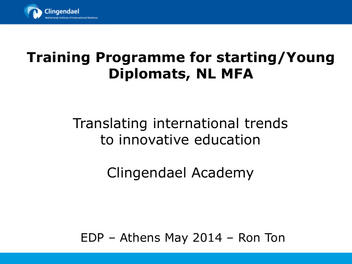 training programme for starting young