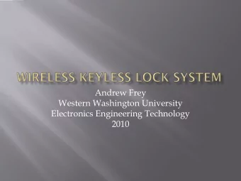 Andrew Frey  Western Washington University  Electronics Engineering Technology  2010  MCU: