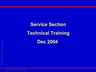 Service Section  Service Section  Technical Training  Technical Training  Dec 2004  Dec 2004