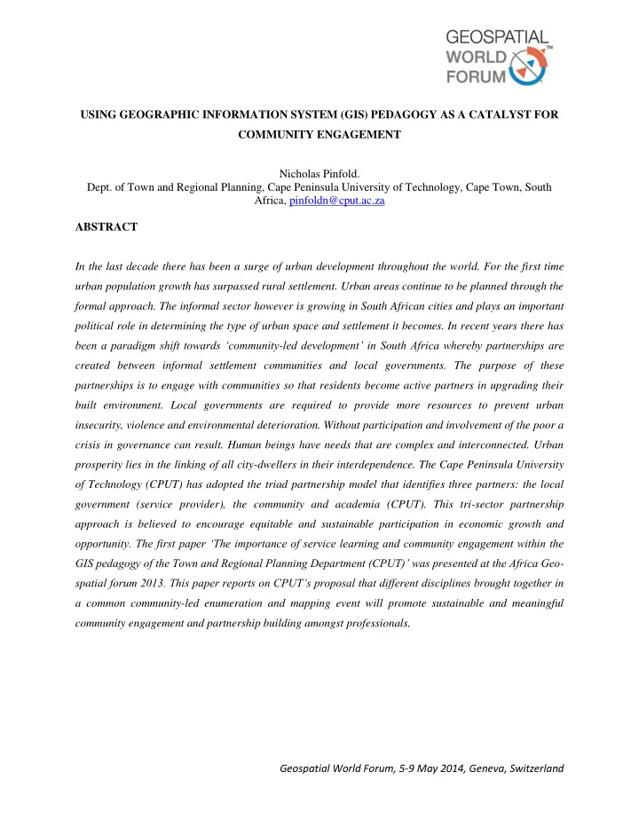 using geographic information system gis pedagogy as a