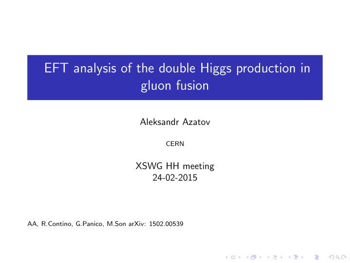 eft analysis of the double higgs production in gluon
