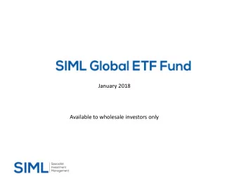 UND  January 2018  December 2016  Available to wholesale investors only  Contents  Key features