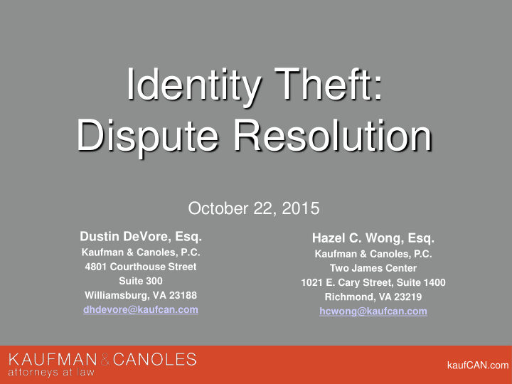 identity theft dispute resolution