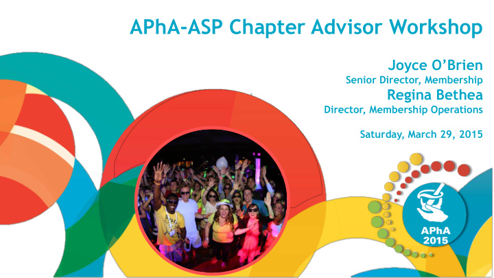 apha asp chapter advisor workshop