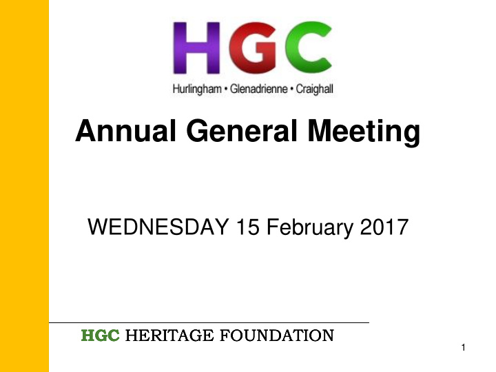 wednesday 15 february 2017 hgc heritage foundation hgc