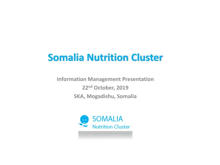 somalia nutrition cluster