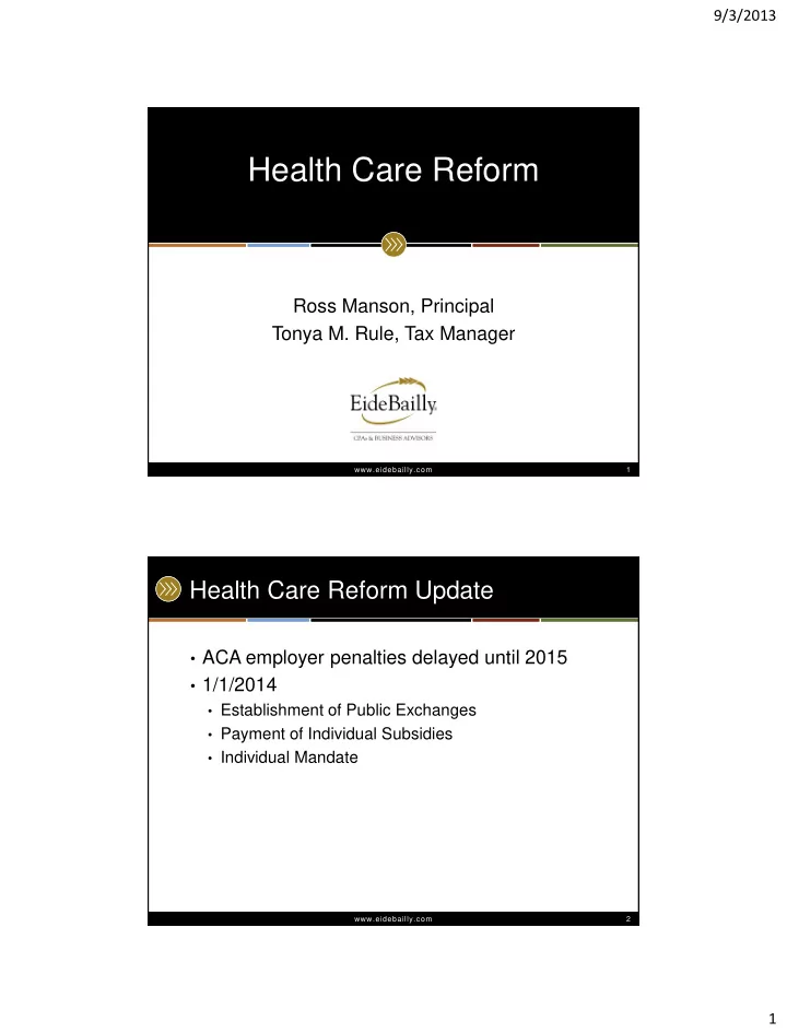 health care reform