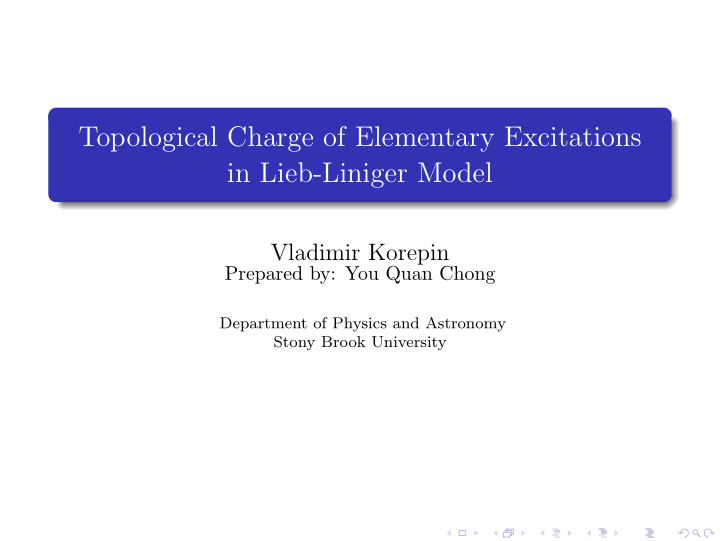 topological charge of elementary excitations in lieb