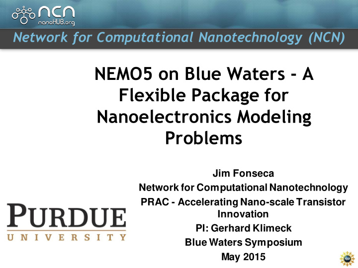 nemo5 on blue waters a flexible package for