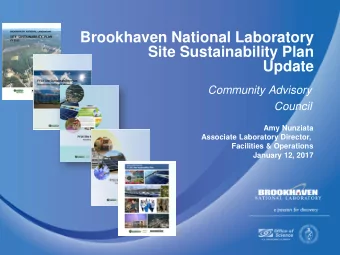 Update  Community Advisory  Council  Amy Nunziata  Associate Laboratory Director,  Facilities &amp;