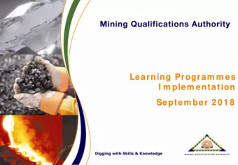 Learning Program m es  I m plem entation  Septem ber 2 0 1 8  Presentation Outline