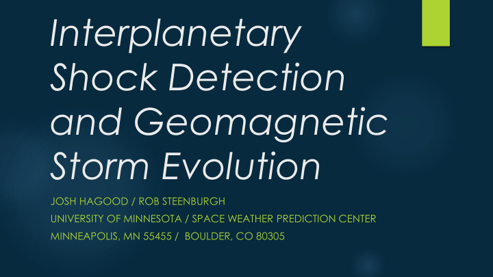 interplanetary shock detection